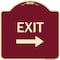 Signmission Exit With Right Arrow 3 Heavy-Gauge Aluminum Architectural Sign, 18" H, 18" L, BU-1818-24045 A-DES-BU-1818-24045 - alternate 1